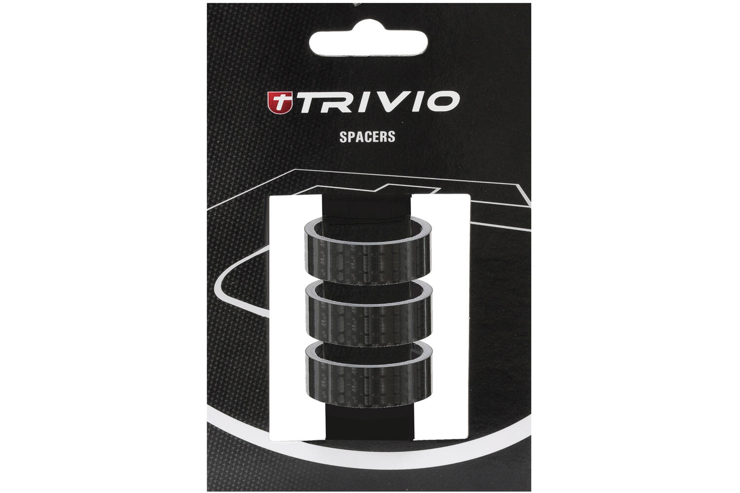 Trivio - spacer 15mm 1 1/8" carbon 3 stuks