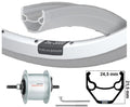 Kgs voorwiel 28inch (622) zac2000 zilver naafdynamo 6v-2.4w vaste