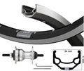 Kgs voorwiel 28 inch (622) mach 1 er10 zwart zilver rollerbrake vaste as