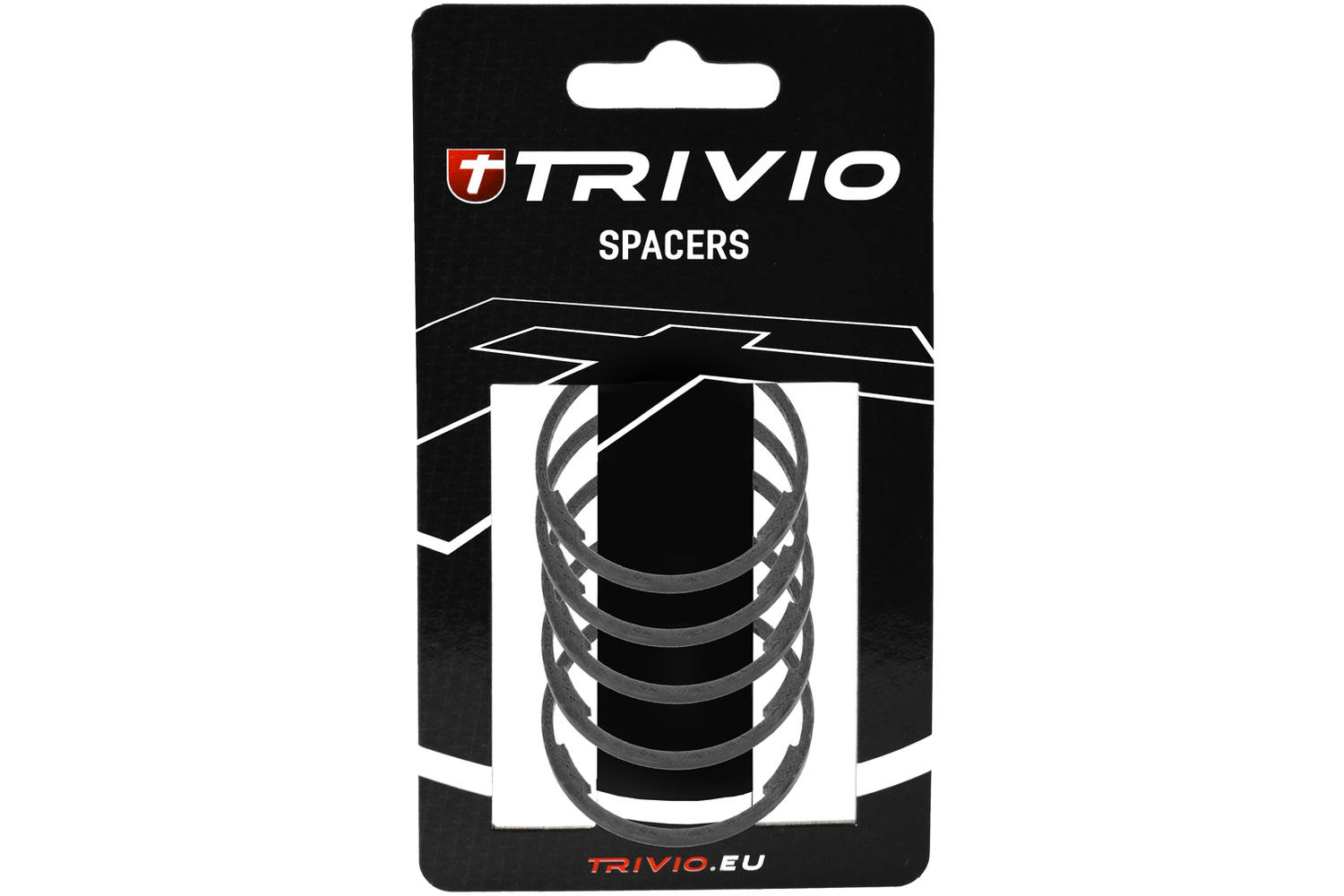 Trivio - spacer 2mm 1-1 8 carbon ud matte - 5 stuks