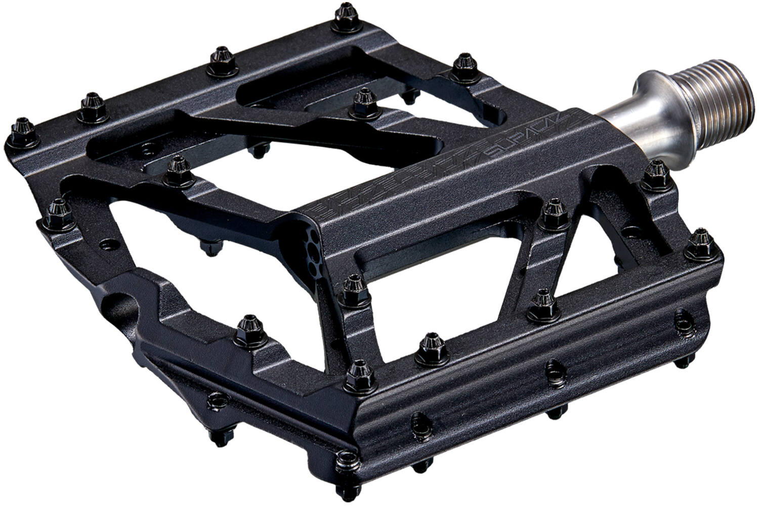 Supacaz - orbitron dh cnc pedaal inclusief gemonteerde vervangbare pennen zwart