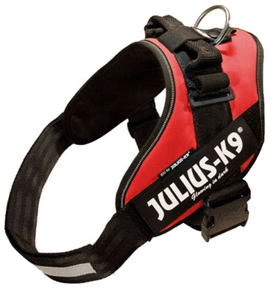 Julius k9 Power-harnas / tuig voor labels rood