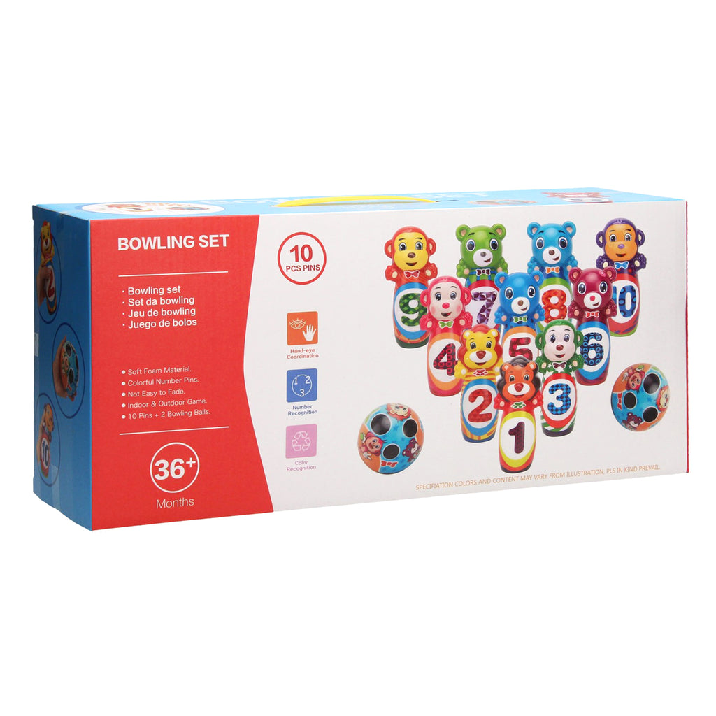 Foam Kegelspel Dieren, 10dlg.