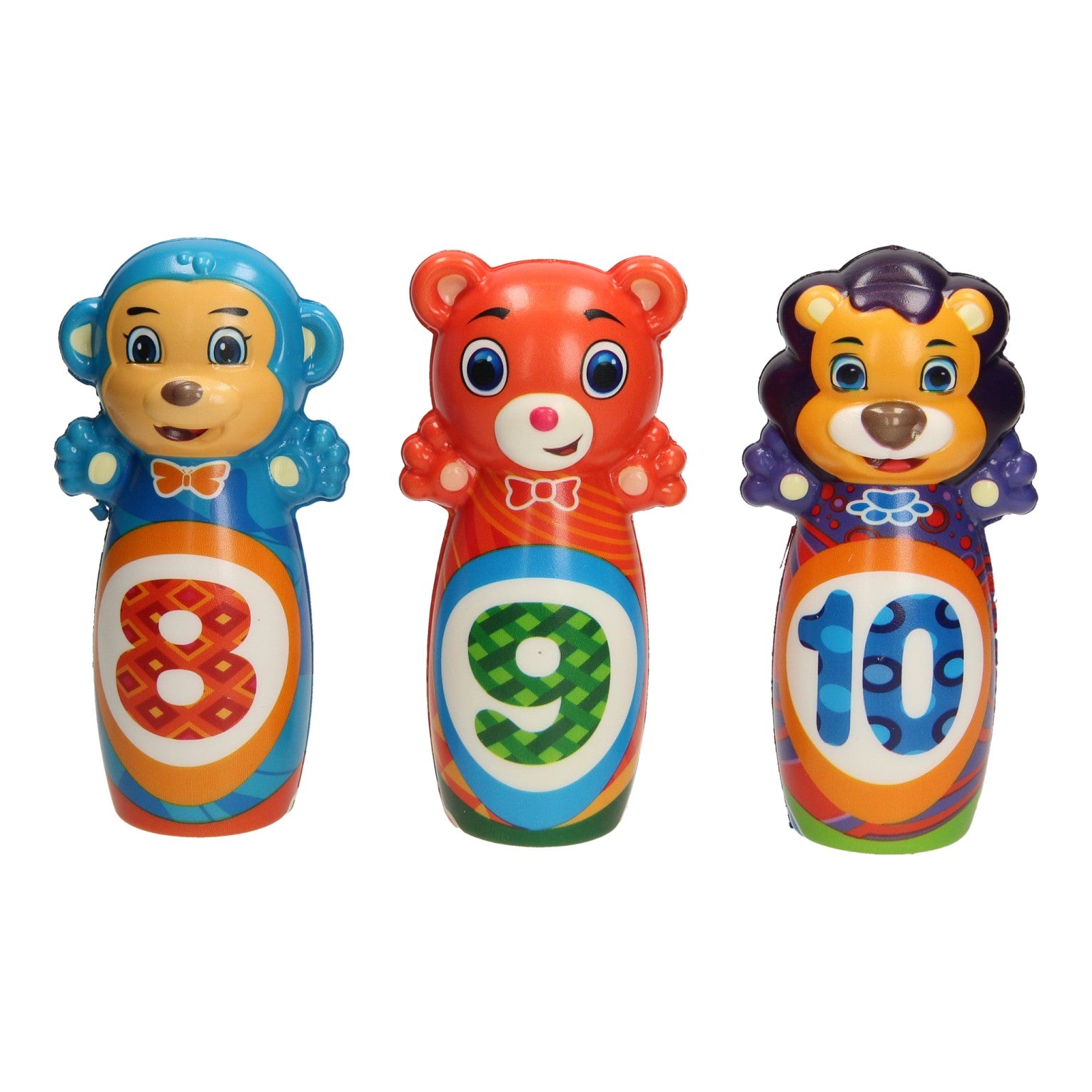 Foam Kegelspel Dieren, 10dlg.