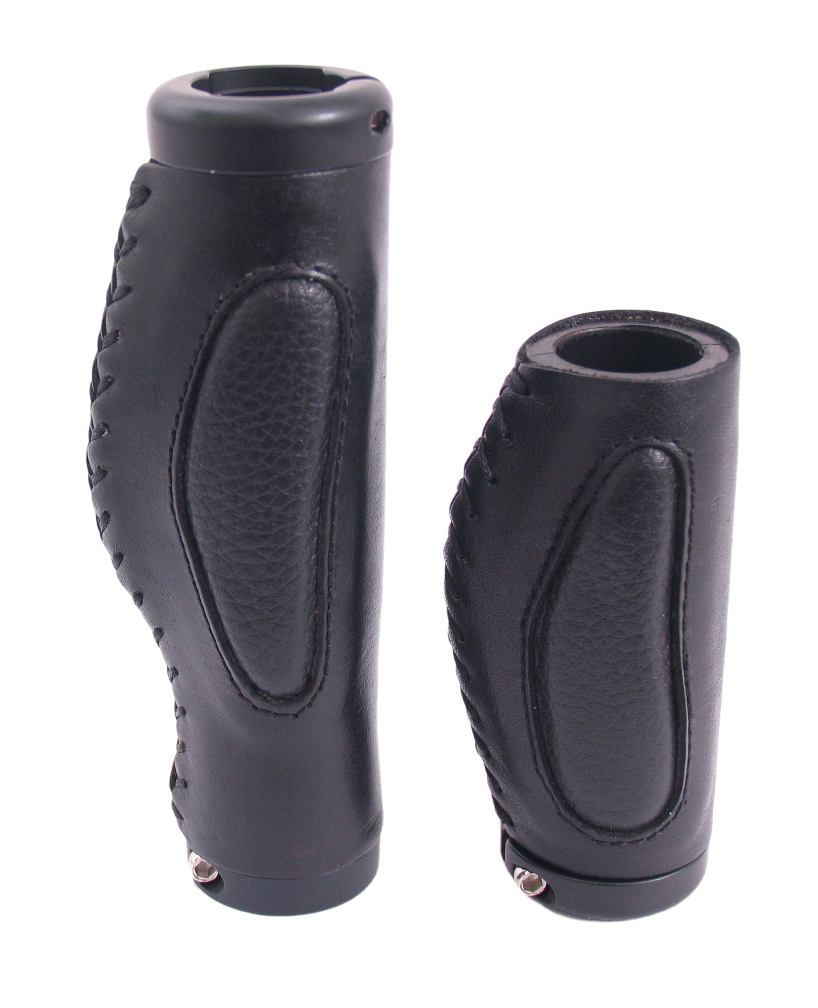 Handvatset Zwart-Leer 130 95mm 2-component, 2-kant open