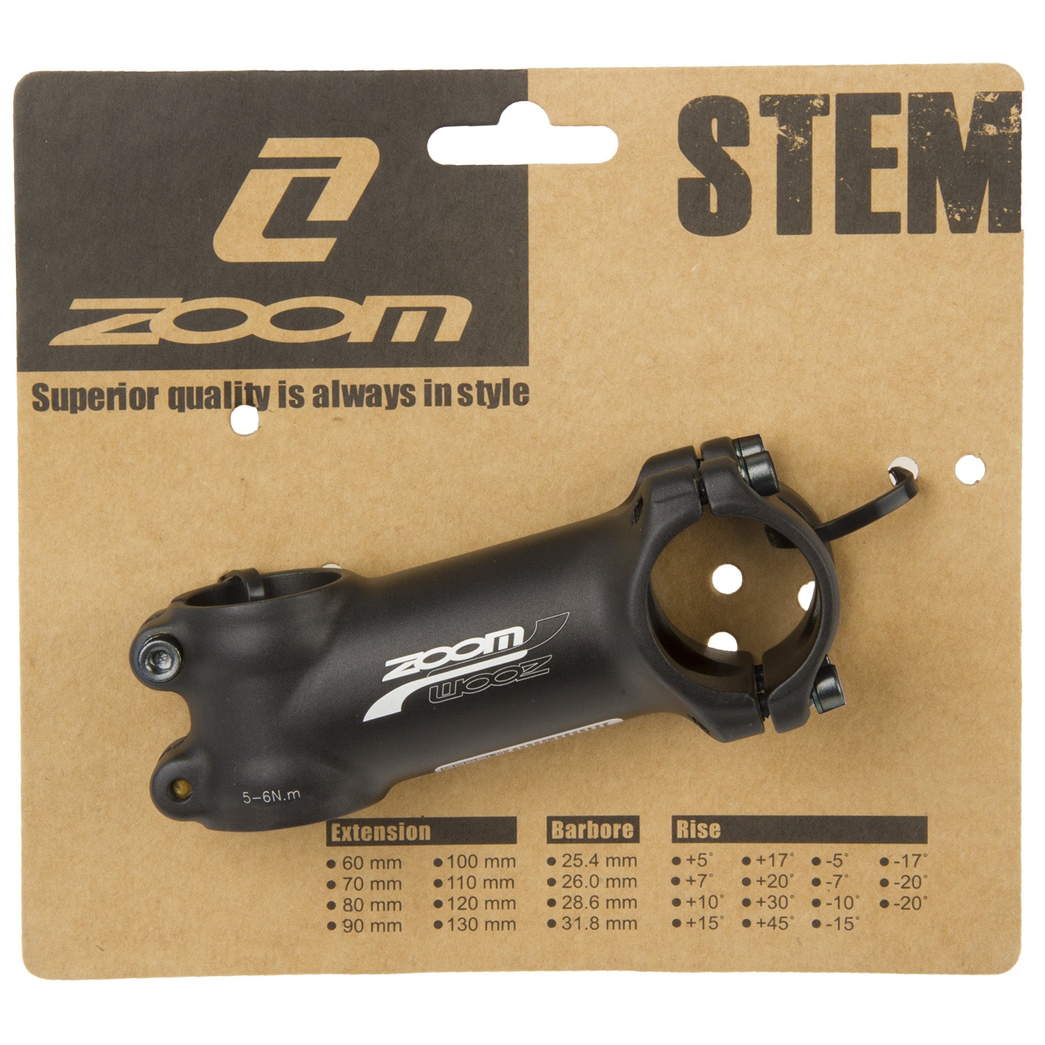 zoom a-head stuurpen 28,6 110 31,8 mm - zwart