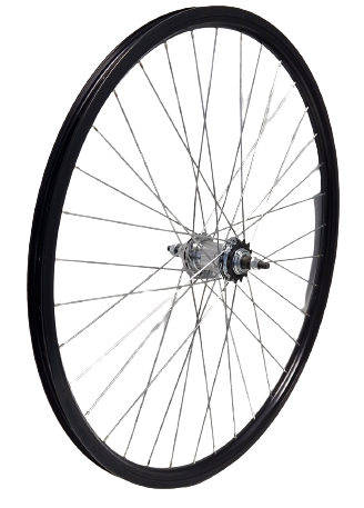 Achterwiel 28 sp. alu spaak 13 zwart basic vent remnaaf