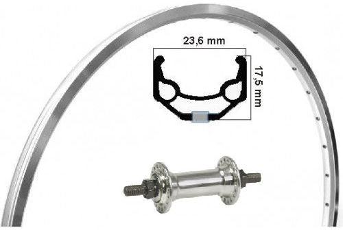 Kgs voorwiel 28 inch (622) zac19 zilver vast as