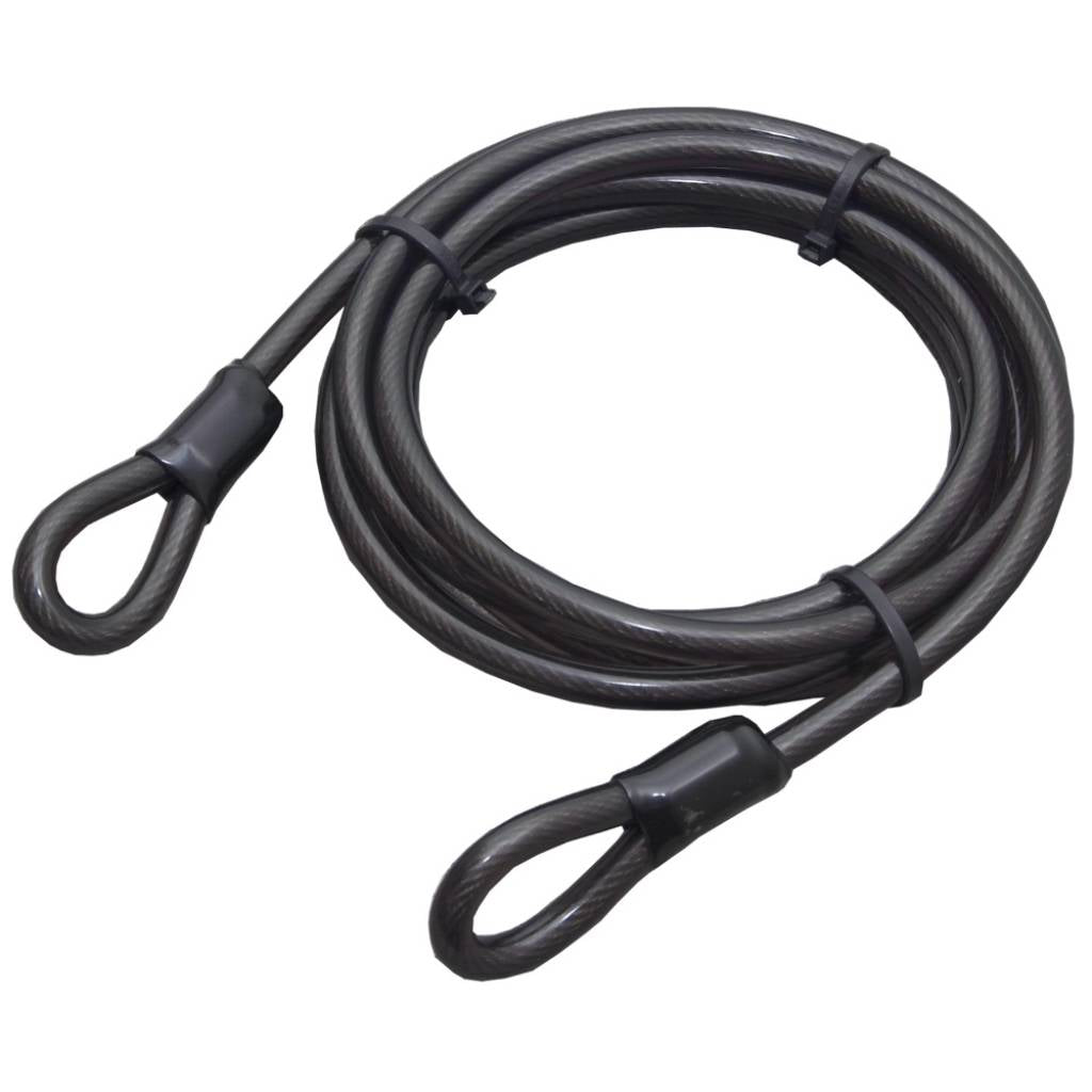 Python kabelslot 2,5 meter 10x250 mm met 2 ogen exclusief slot zwart