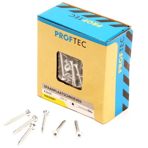 Dynaplus unischroef spaanplaatschroef verzinkt platkop voldraad torx tx20 4.0x35 | 200 stuks - 0281.01.25401