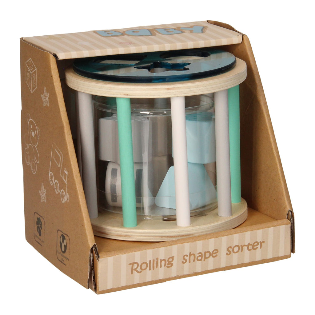 Houten Vormenstoof Pastel Blauw