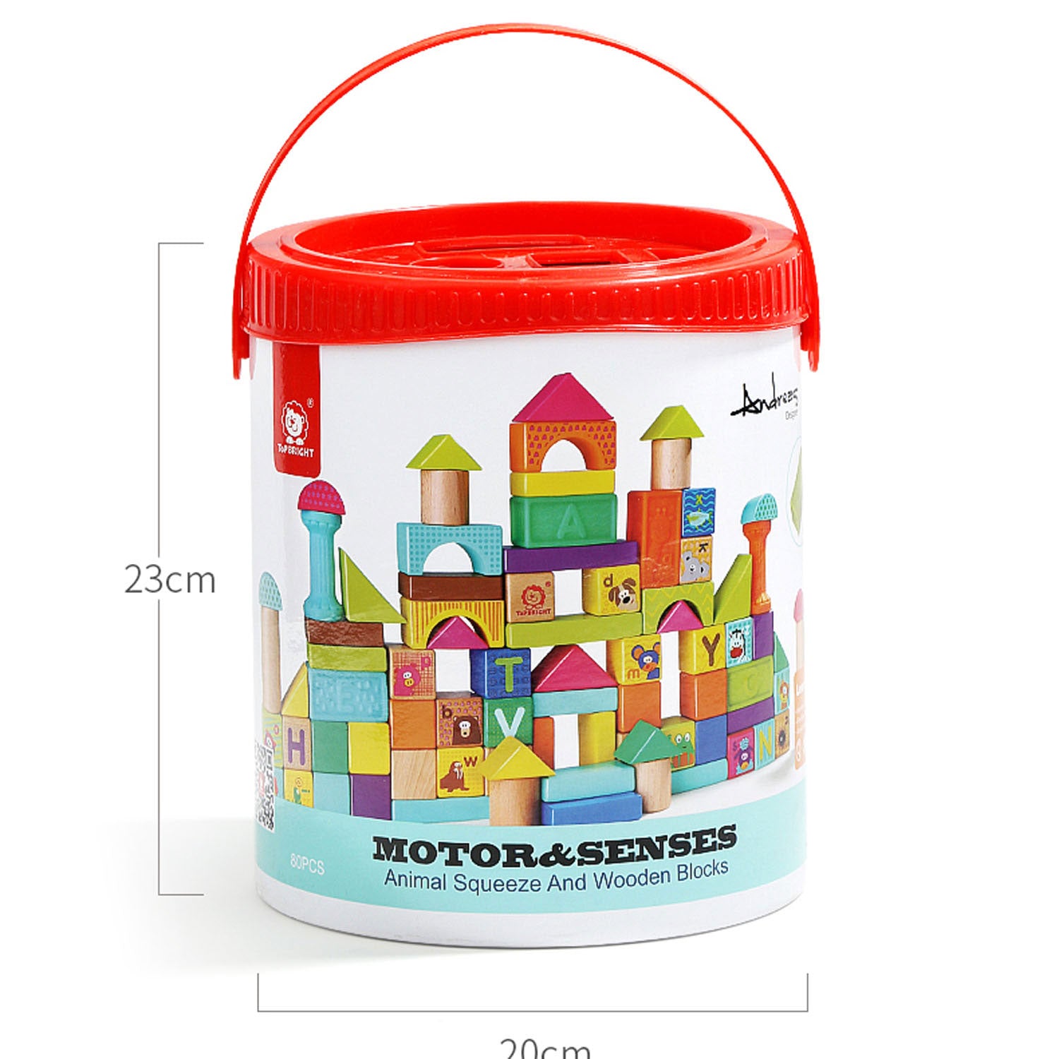 Topbright Houten Blokken en Knijp Blokken Dieren, 80dlg.