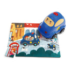 Topbright Houten Legpuzzel Politie met Politieauto, 24st.