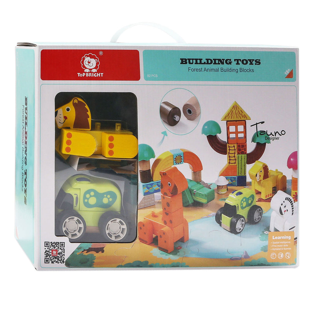 Topbright Houten Bouwblokken met Puzzel Safari
