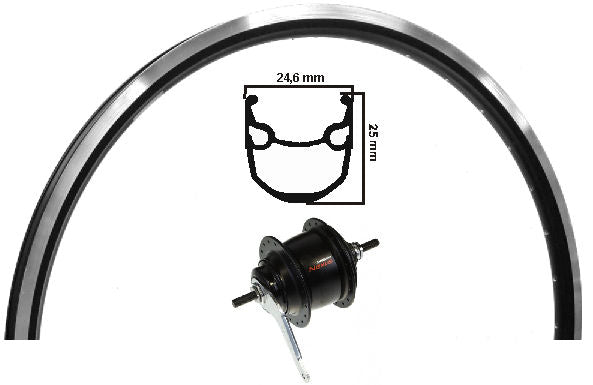 Kgs achterwiel 28 inch (622) nexus 8 remnaaf zwart/zwart kaal