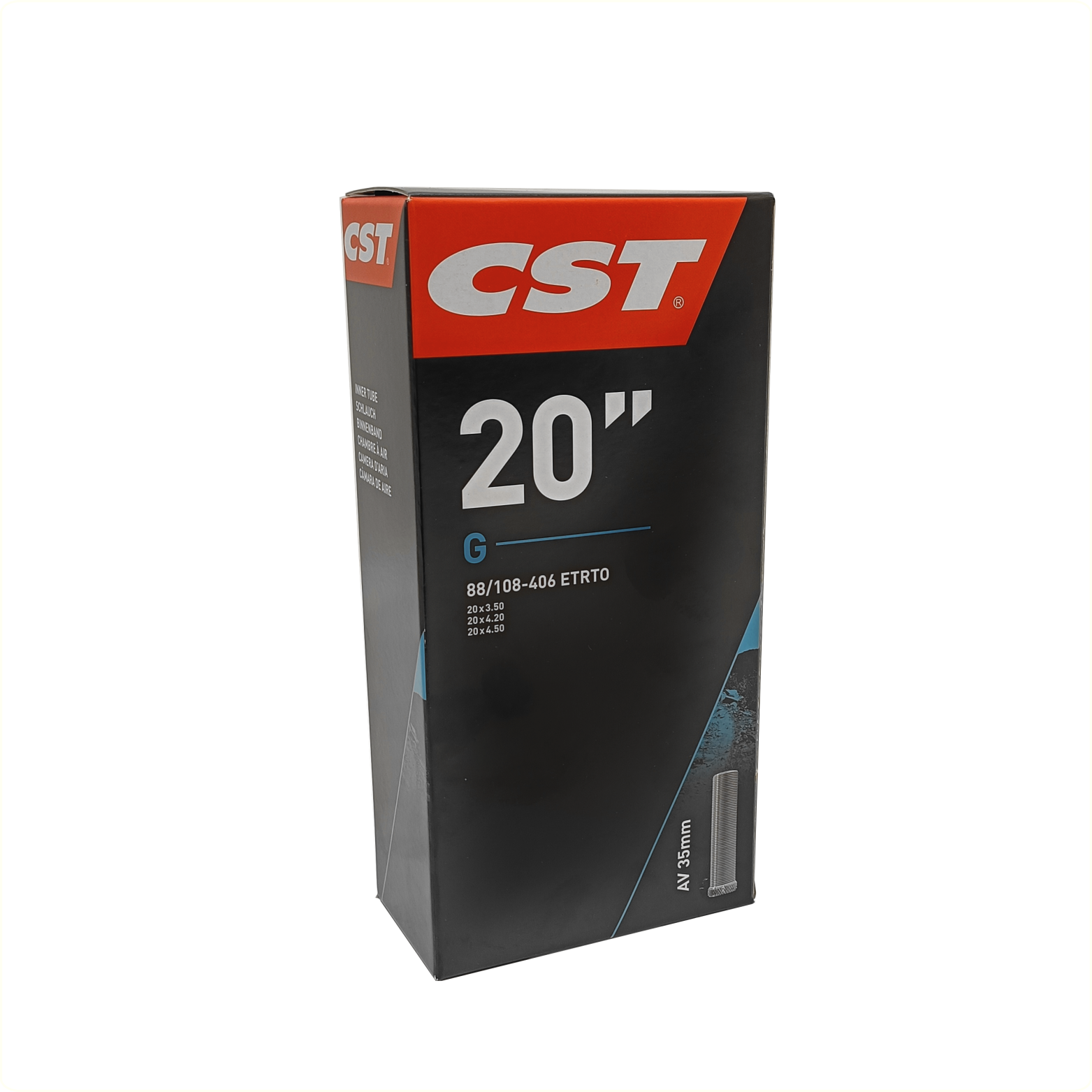 CST Binnenband 20x3.50-4.50, Ventiel: schrader/autoventiel 35mm