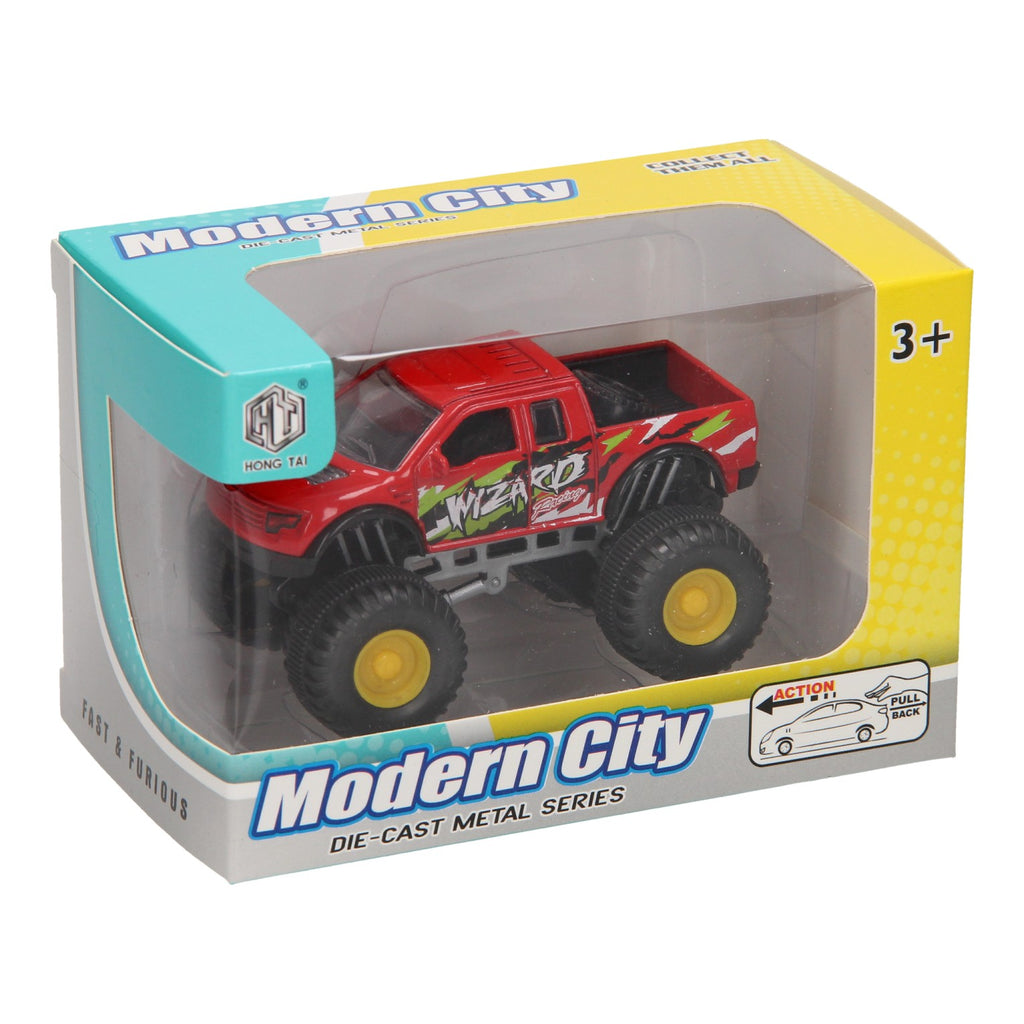Die-cast pull back monstertruck