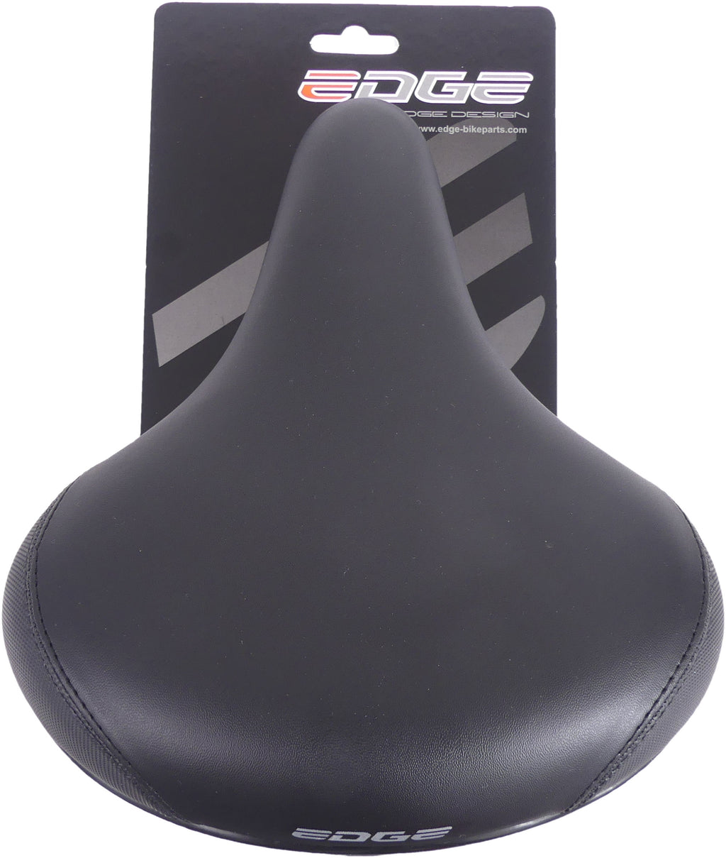 Edge fietszadel city protect met hoekbescherming - zwart