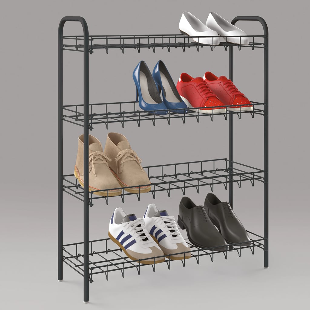 Metaltex schoenenrek 4 rekken 64x23x80.5 cm zwart