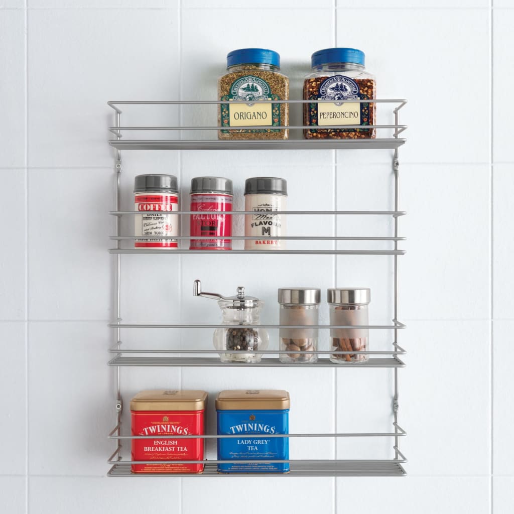 Metaltex space saver smart kitchen pepito kruidenrek 4 etages 36x8x45 cm zilver