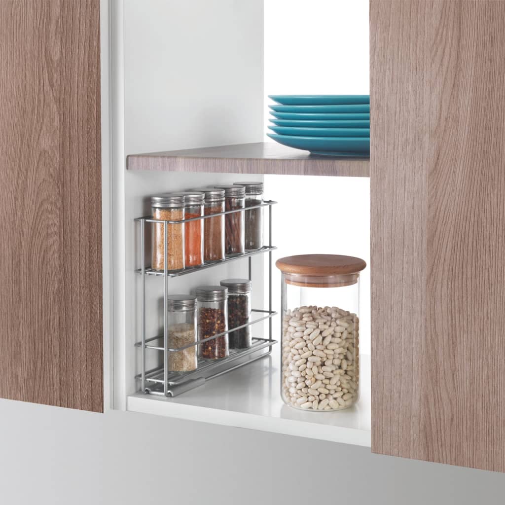 Metaltex space saver smart kitchen uitschuifbaar kruidenrek 6x28x22 cm zilver