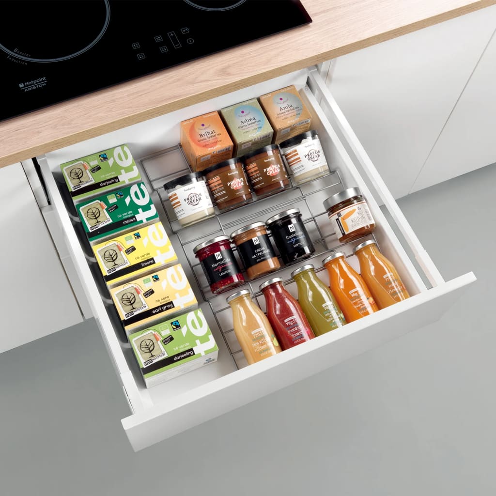 Metaltex smart kitchen verschuifbaar kruidenrek 26 51x47x3 cm zilver