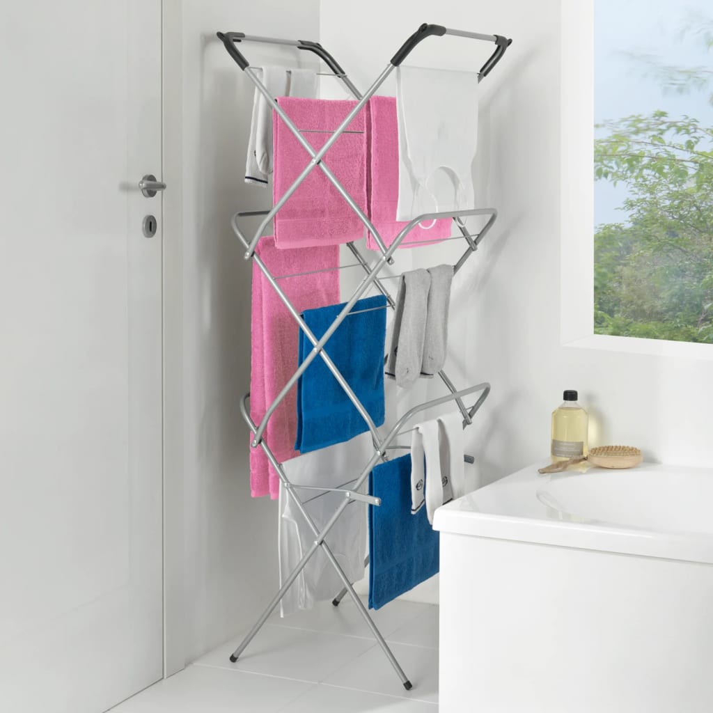 Tomado-metaltex tomado metaltex concerto slim droogrek 9,5 m zilver met haakjes voor kledinghangers