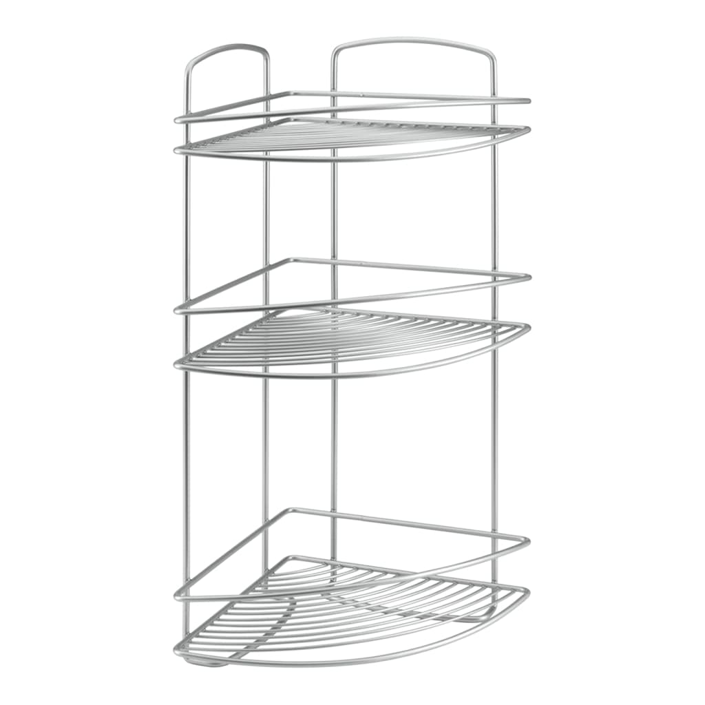 Metaltex onda badkamer-hoekrek 3 etages 22x22x53 cm zilver