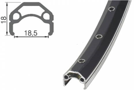 Velg Rodi Vision 3 - 28" / 622 x 19C aluminium 36 gaats - zwart