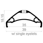 Velg Rodi TRYP 35 28/29" / 622 x 35C aluminium 32 gaats disc - zwart