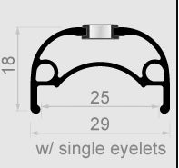 Velg Rodi Ryot 28/29" / 622 x 25C aluminium 32 gaats disc - zwart