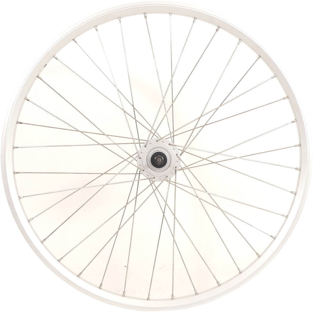 Voorwiel 28" / 622 x 19C met Shimano dynamonaaf voor velgrem - zilver