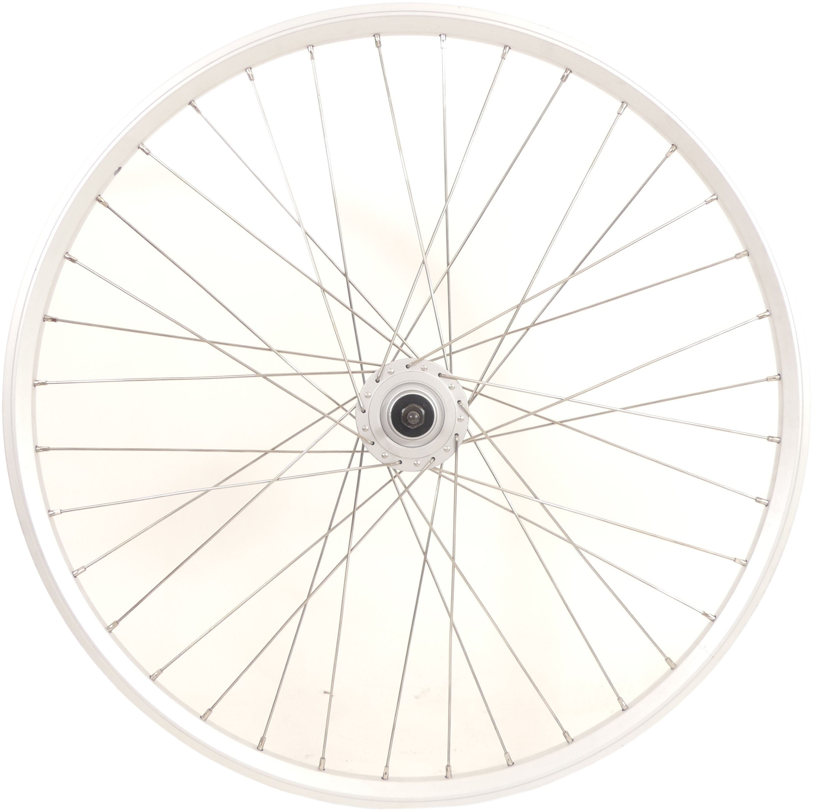 Voorwiel 28" / 622 x 19C met Shimano dynamonaaf voor velgrem - zilver