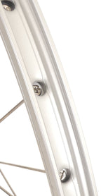 Voorwiel 28" / 622 x 19C met Shimano dynamonaaf voor velgrem - zilver