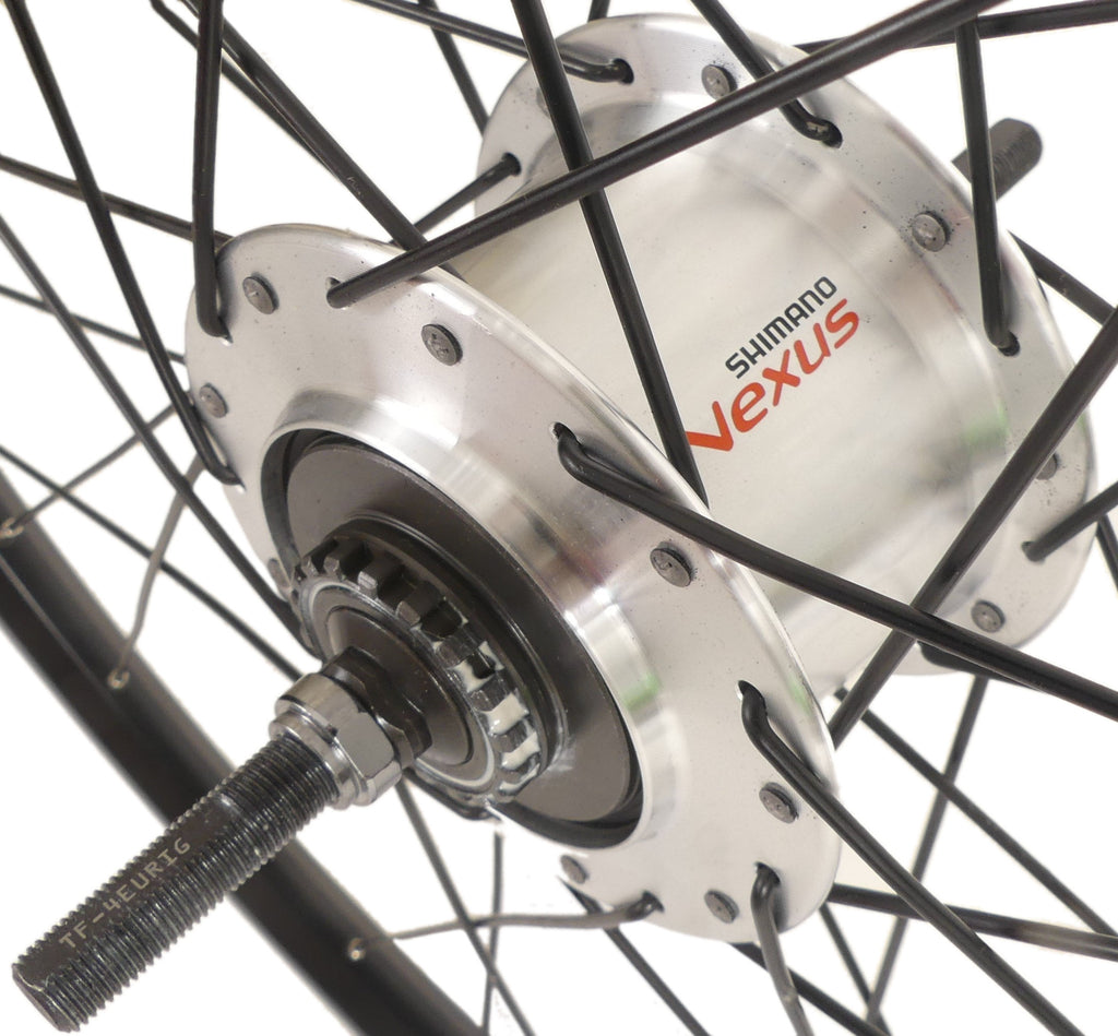 Achterwiel 28" / 622 x 19C met Shimano Nexus 7 naaf voor rollerbrake - zwarte velg en zwarte spaken