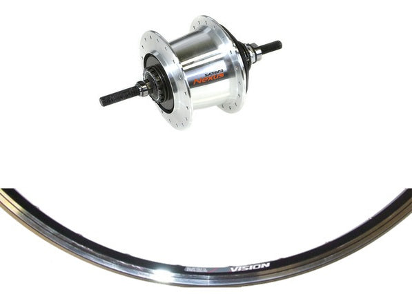 Gazelle Achterwiel 28" / 622x19C Vision 3 velg met Nexus 7 rollerbrakenaaf zwart geslepen