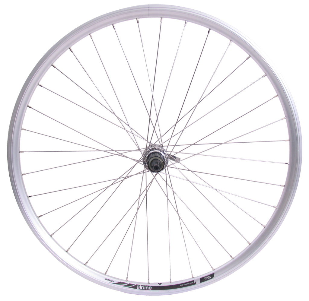 Achterwiel Rodi 28 inch / 622x19 - Airline 1 X19 velg - 36 gaats FM32 8/9 speed naaf + QR - zilver