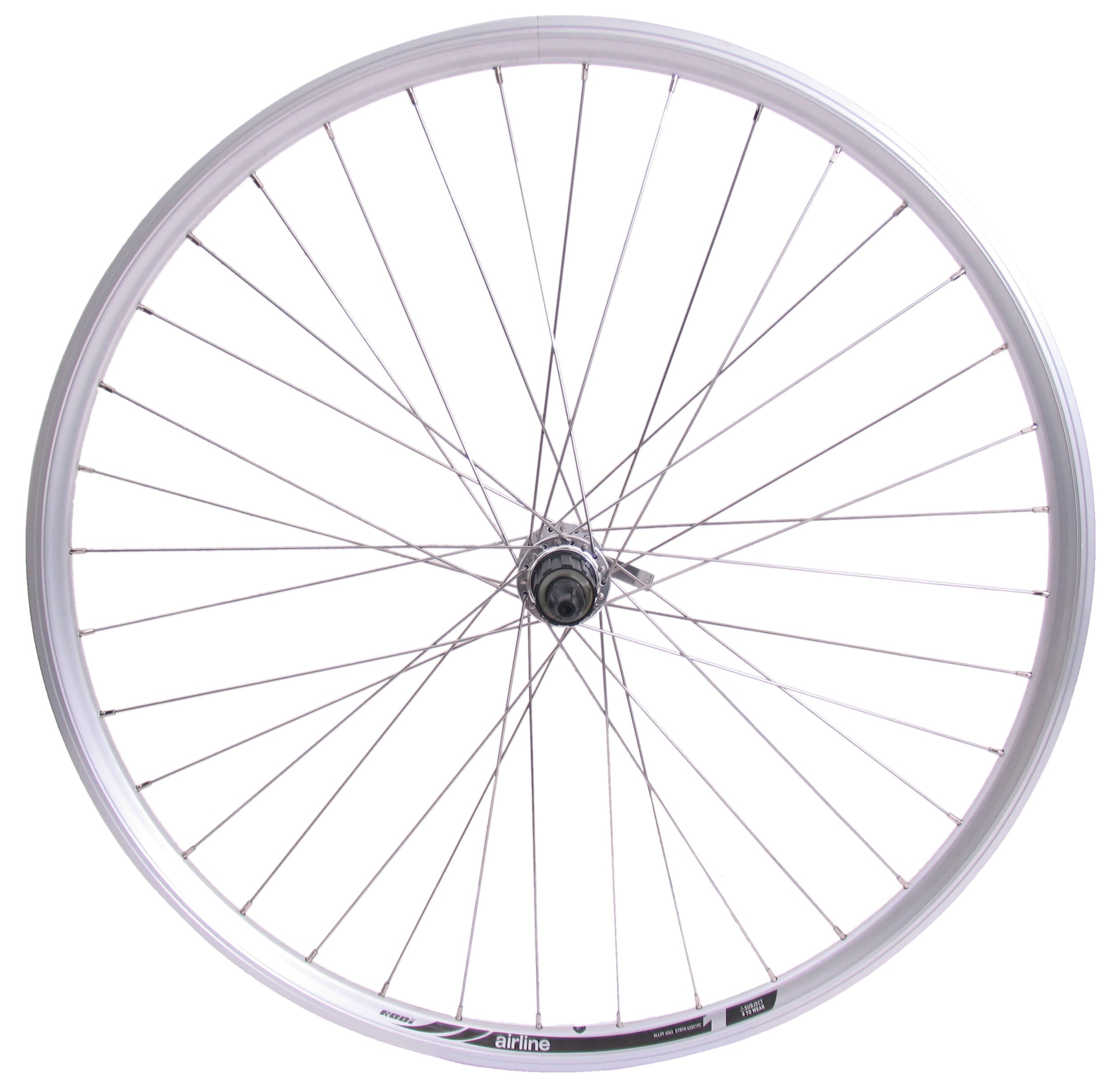 Achterwiel Rodi 28 inch / 622x19 - Airline 1 X19 velg - 36 gaats FM32 8/9 speed naaf + QR - zilver