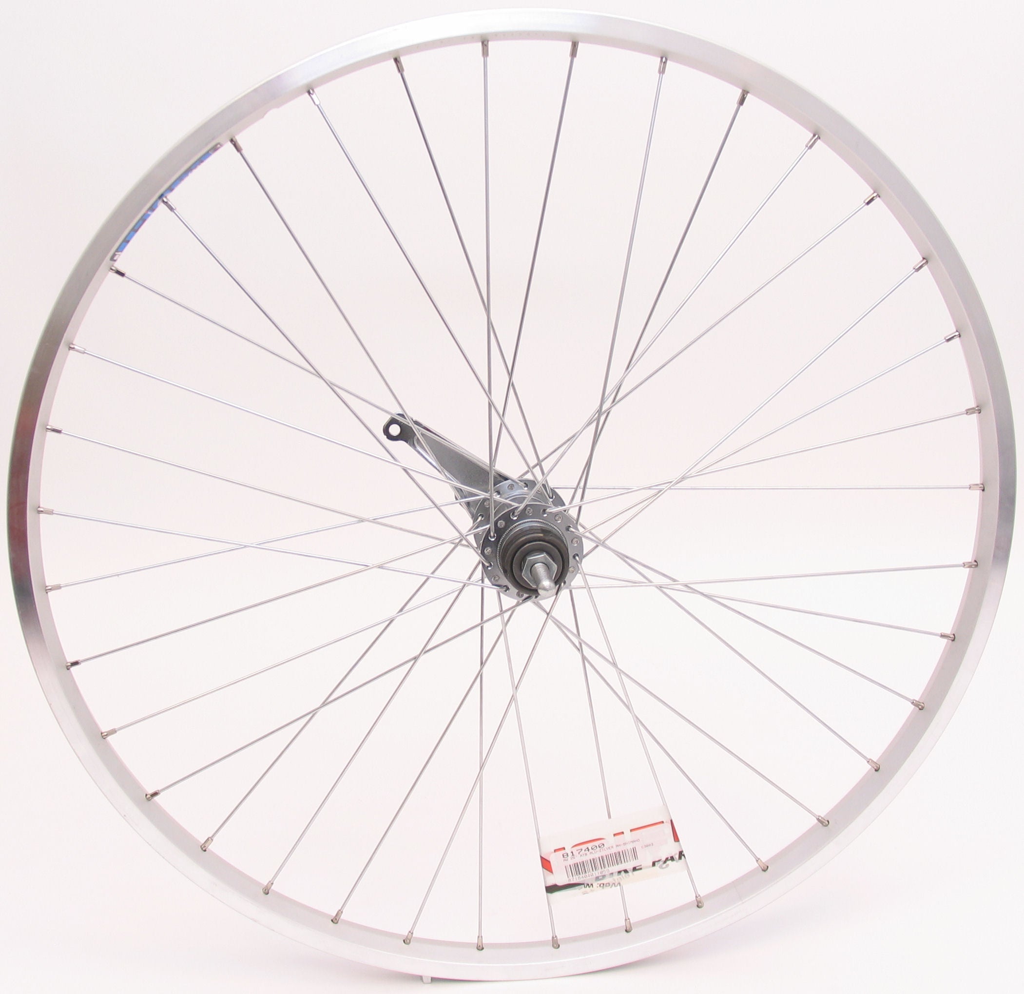 Achterwiel 26" ATB aluminium Shimano remnaaf - zilver