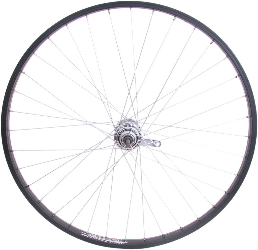 Achterwiel 26" ATB aluminium remnaaf zwart