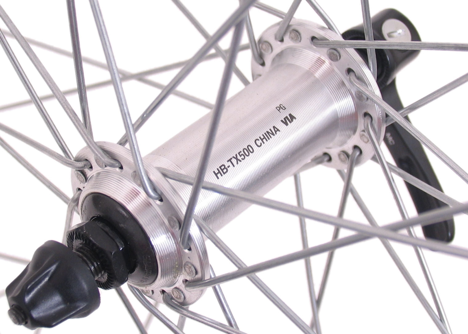 Voorwiel 26" ATB - ZAC19 velg - Shimano TX500 naaf - zinken spaken - zilver