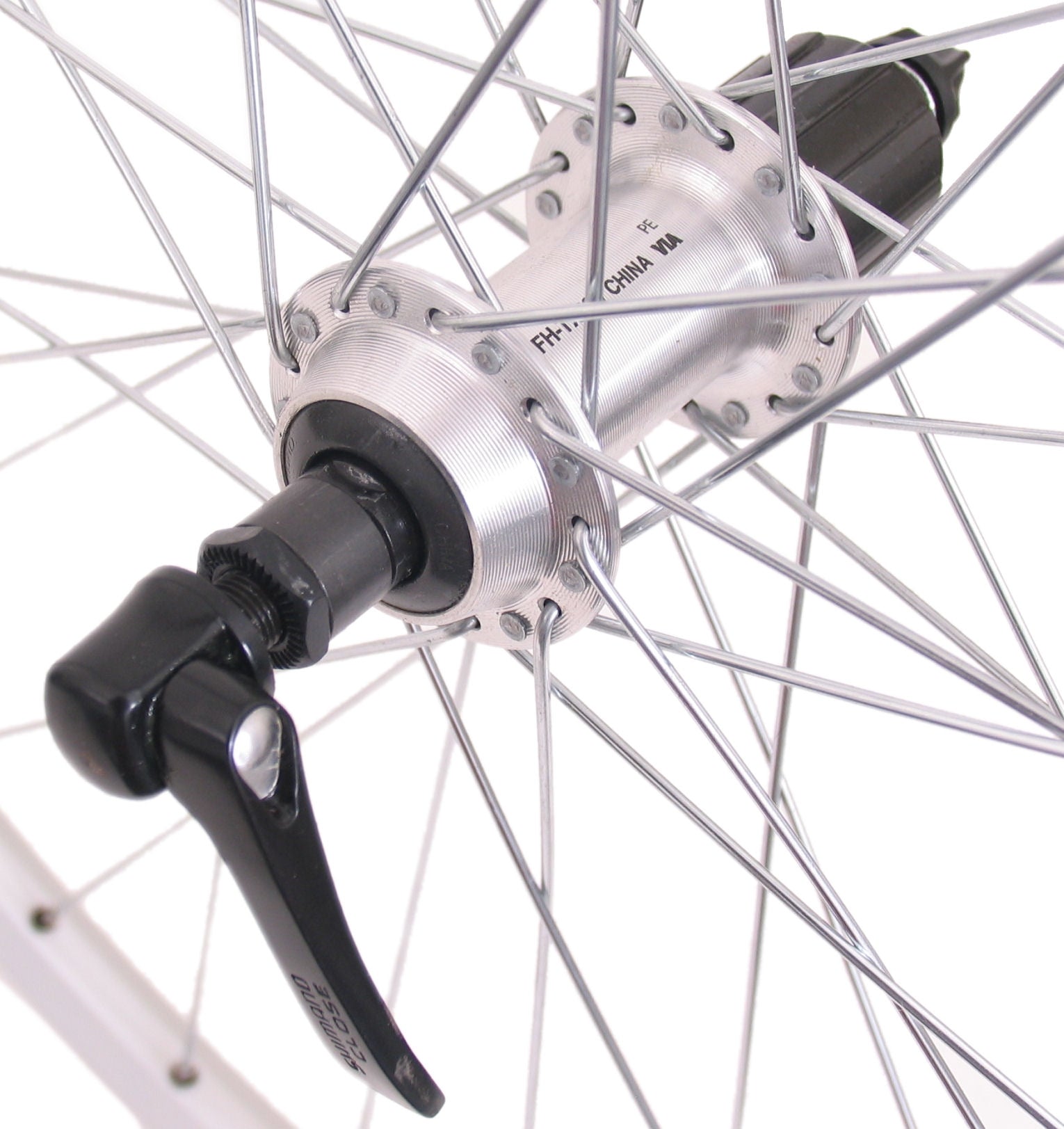 Achterwiel 26" ATB - ZAC19 velg - Shimano TX500 naaf - zinken spaken - zilver