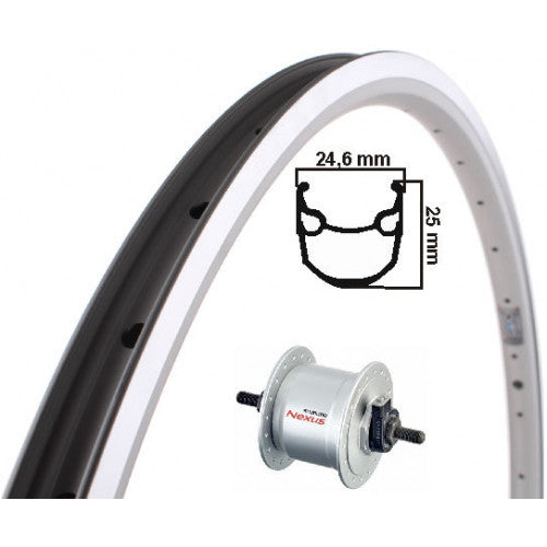 Kgs voorwiel 28 inch (622) stratos zilver naafdynamo 6v3,0w vast