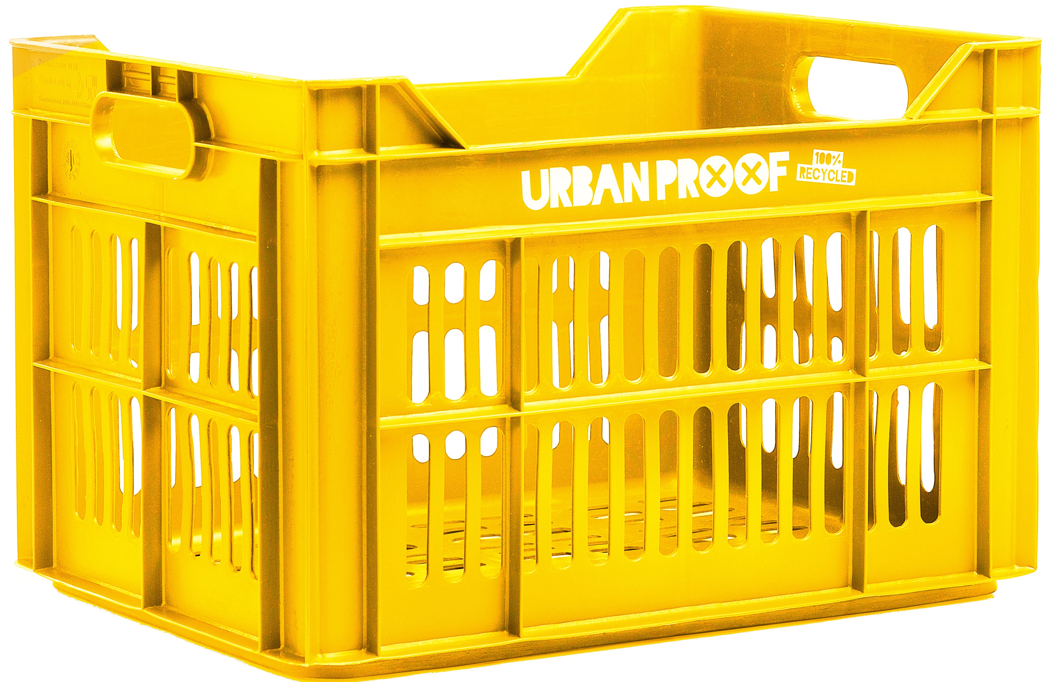 gerecyclede fietskrat urban proof 30 liter - oker geel