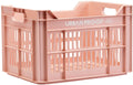 gerecyclede fietskrat urban proof 30 liter - pastel roze