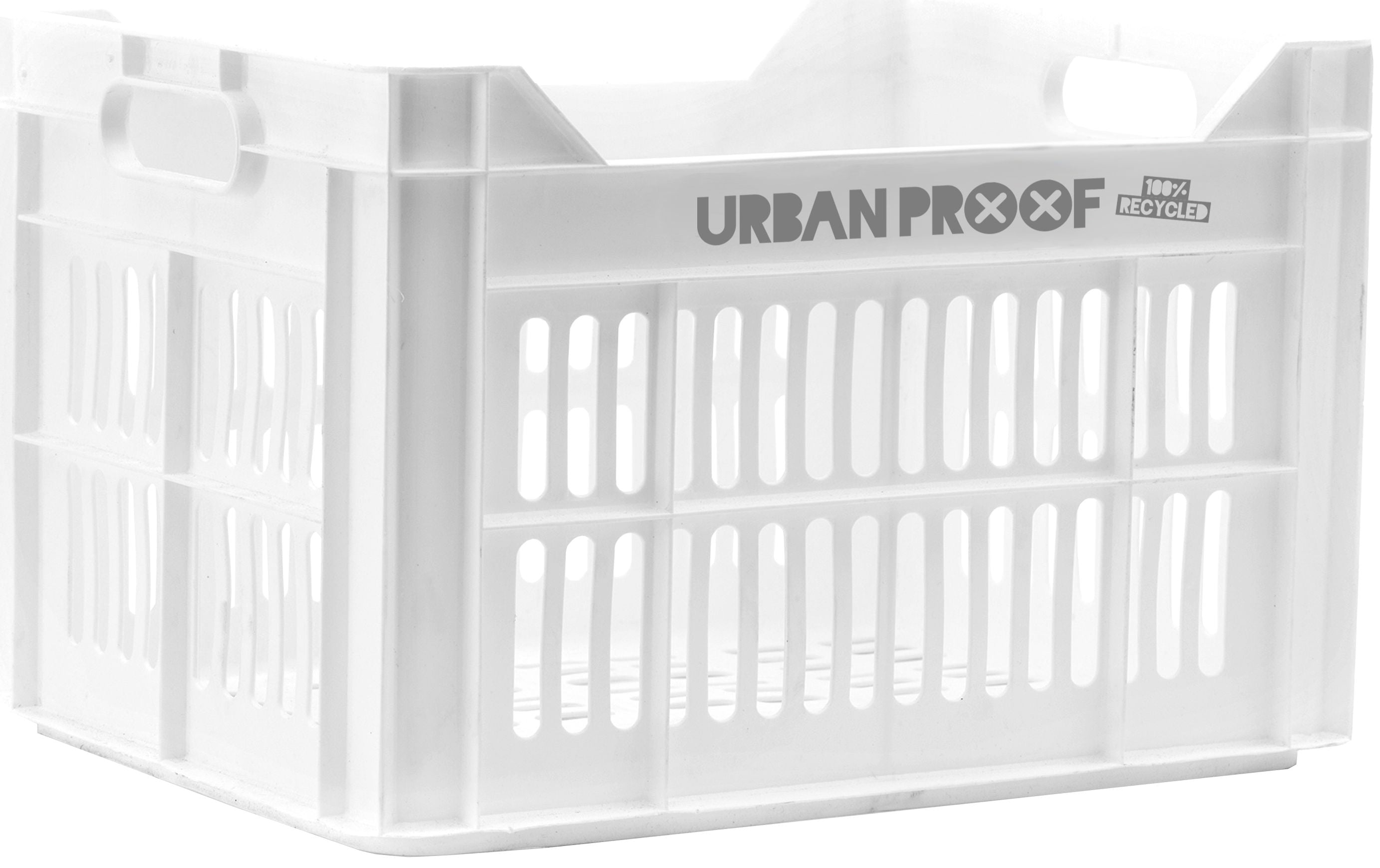 fietskrat recycled 30 liter wit