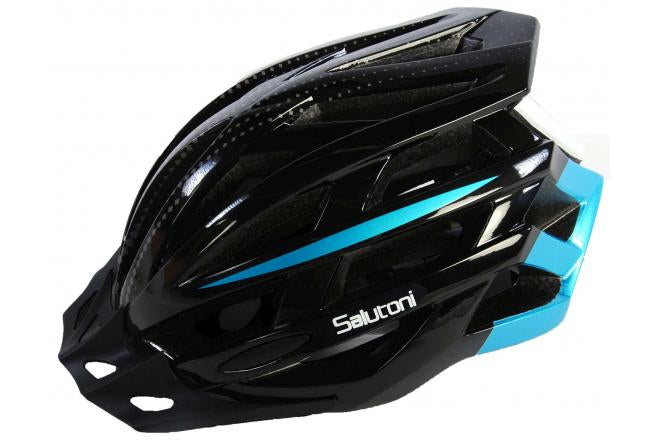 fietshelm salutoni 58-61cm heren - zwart/blauw