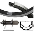 Kgs achterwiel 28 inch (622) zac19 zw zilv. disk 8-10 sp 6 bout uitval