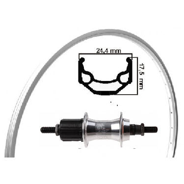 Kgs achterwiel 28 inch (622) zac 19s alu cassette 8-10 sp vaste as