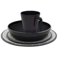 Eurotrail serviesset isla - 16delig - zwart naturel - melamine